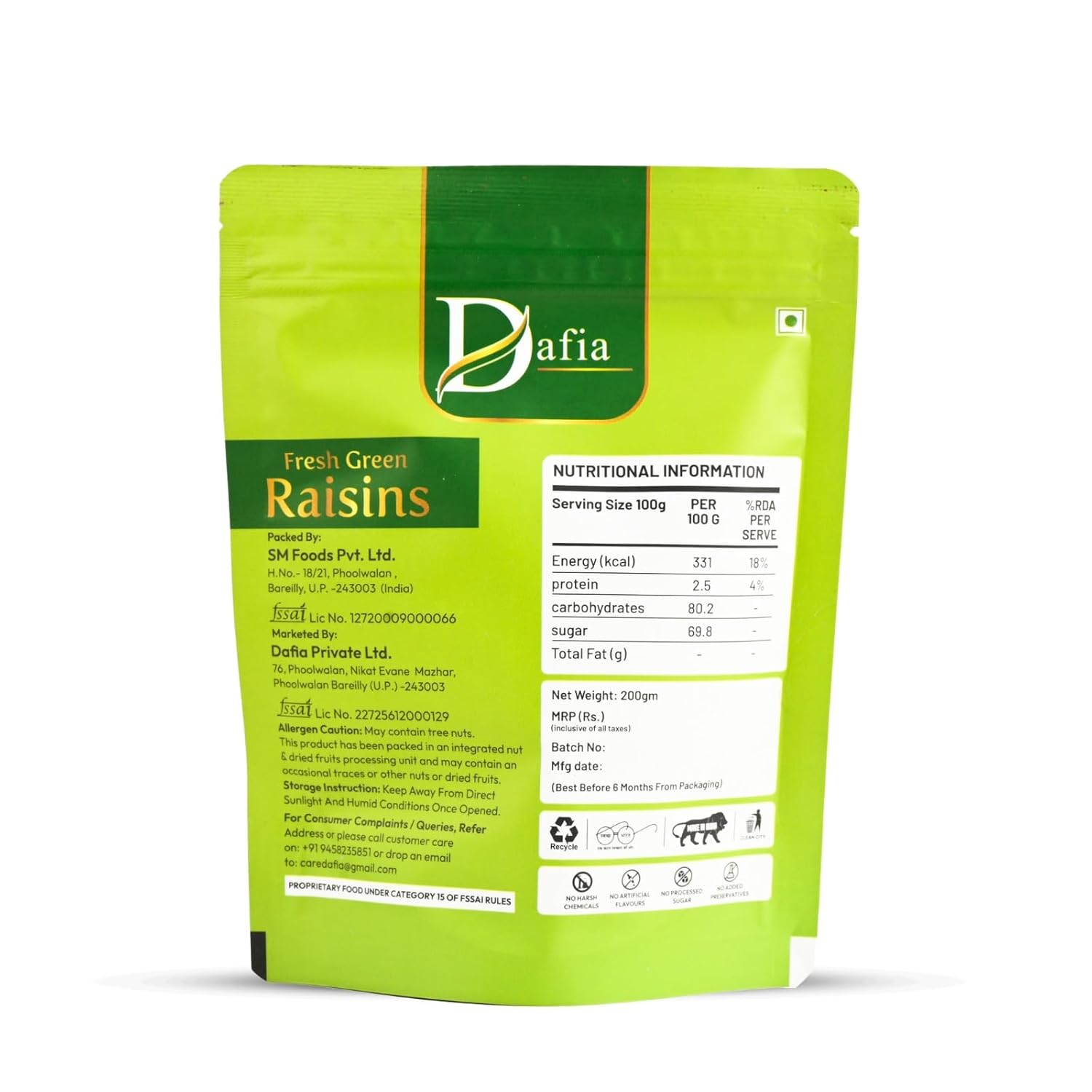 Dafia Raisins - Sun-Dried Kishmish 200g