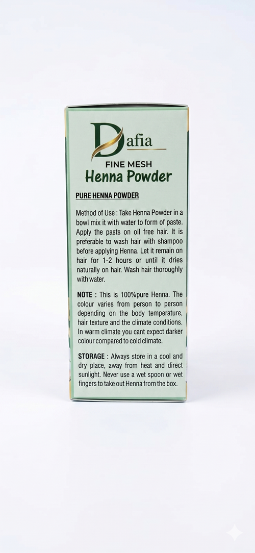Dafia Premium Henna Powder – 100% Pure & Natural (250g)