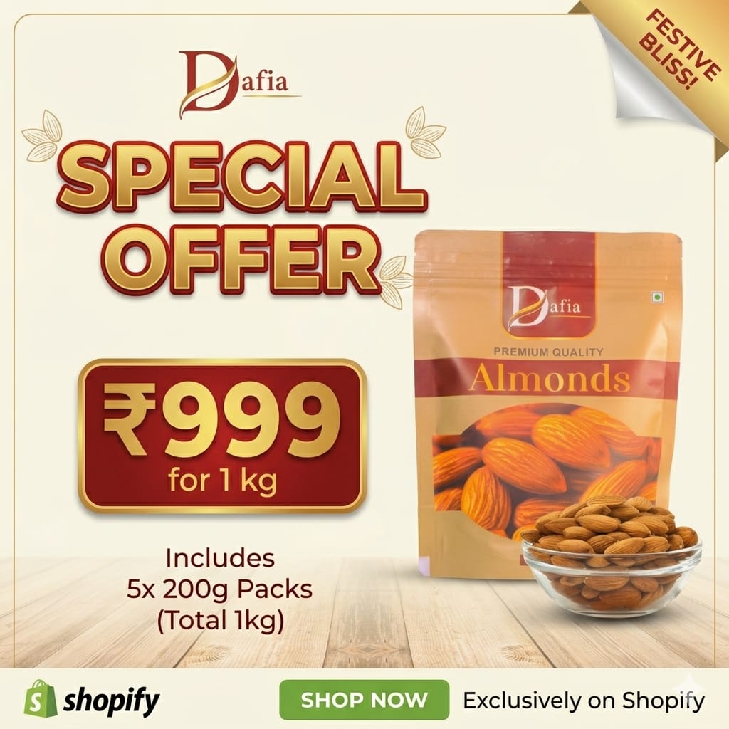 Dafia Premium California Almond 200gX5 (1 Kg)
